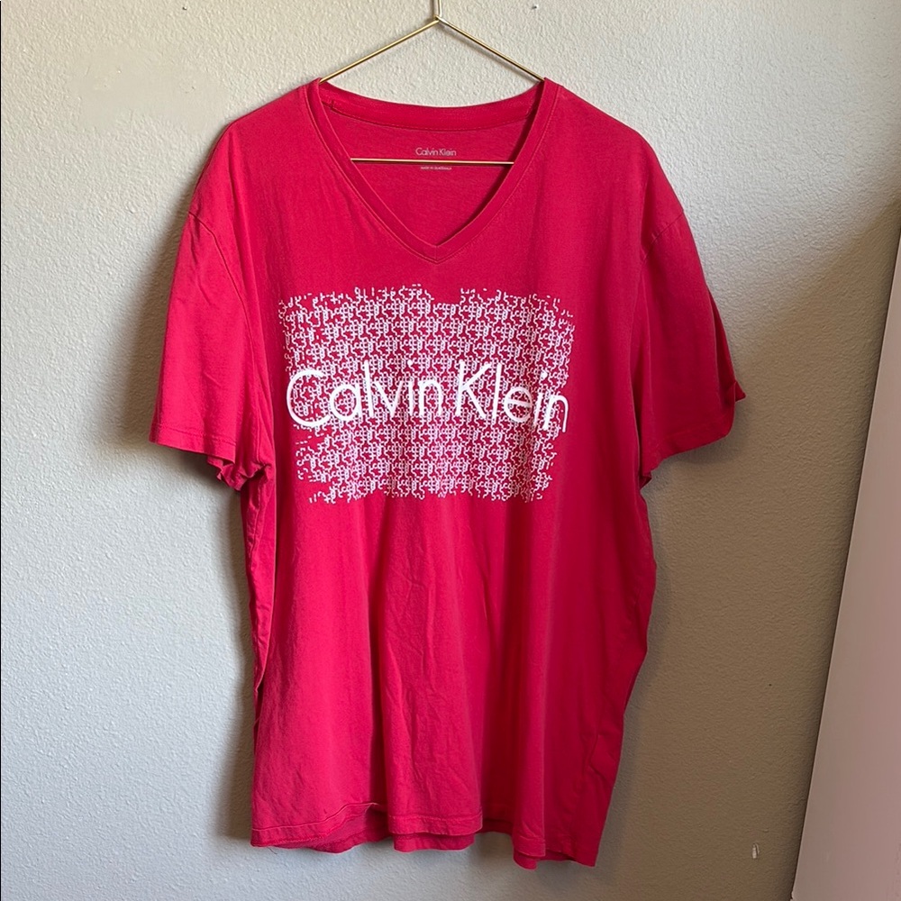 Calvin Klein Red Graphic Short Sleeve Tee